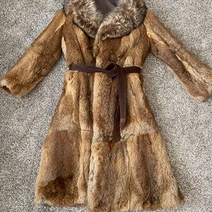 Vintage Real Fur Knee Length Coat